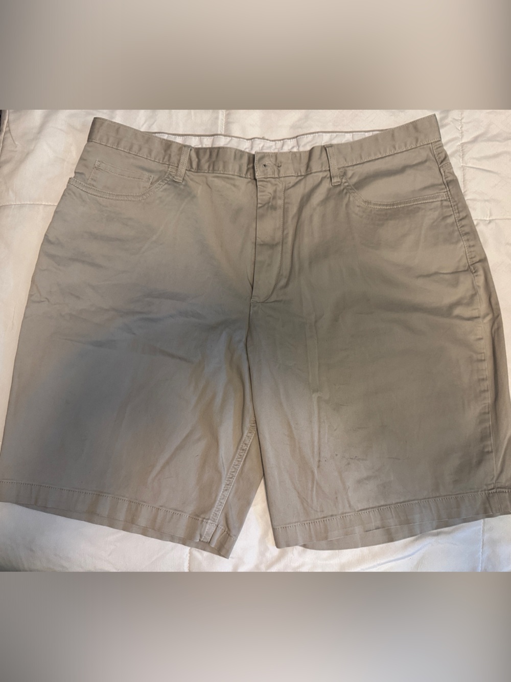 Calvin Klein Men's Flat Front Shorts in Khaki
